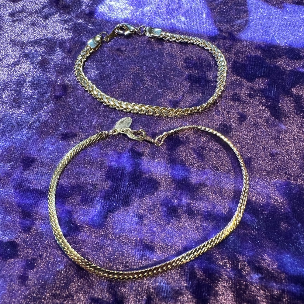 Vintage Gold Filled Gold Plated Bracelet Bundle of 2